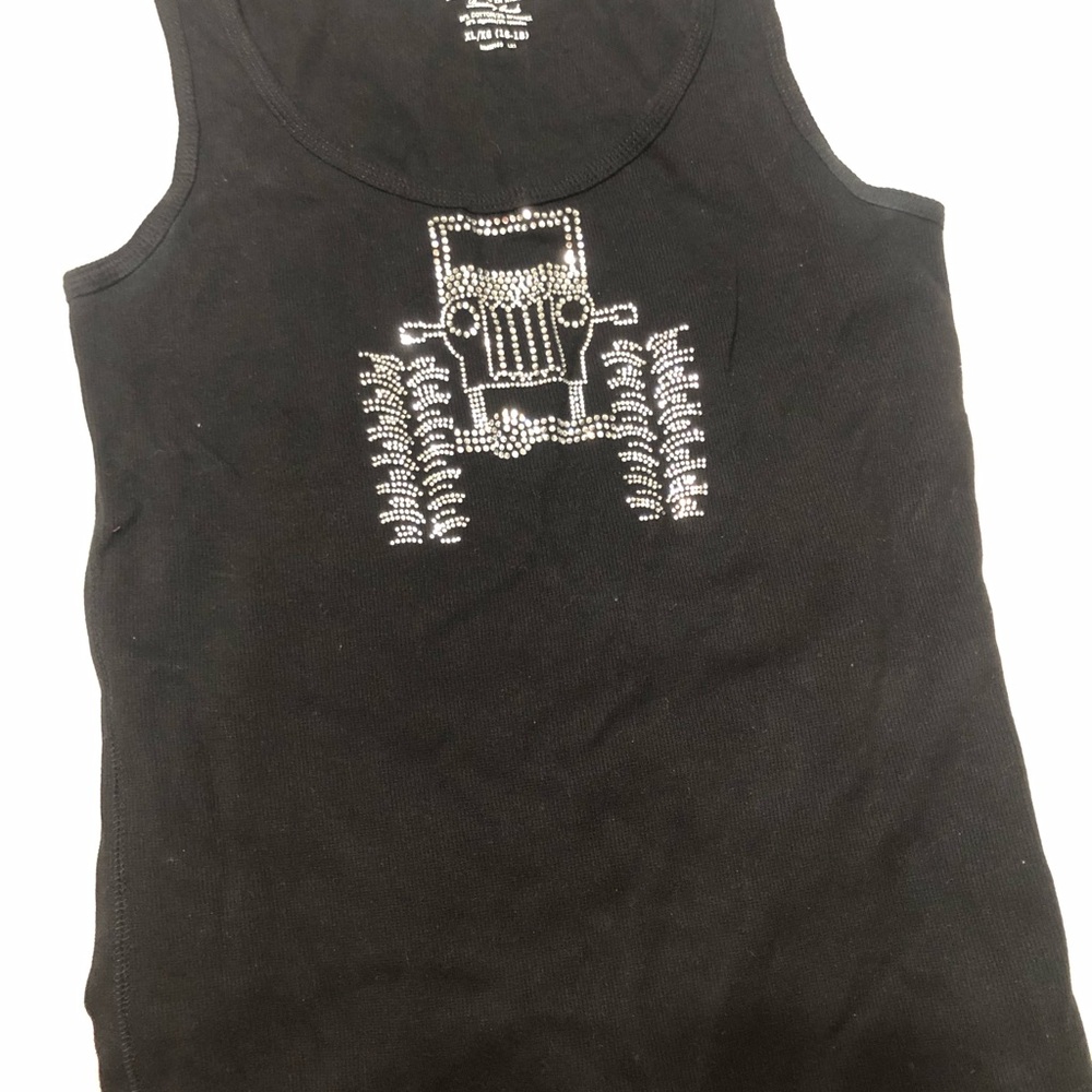 Jeep studded black tank top
